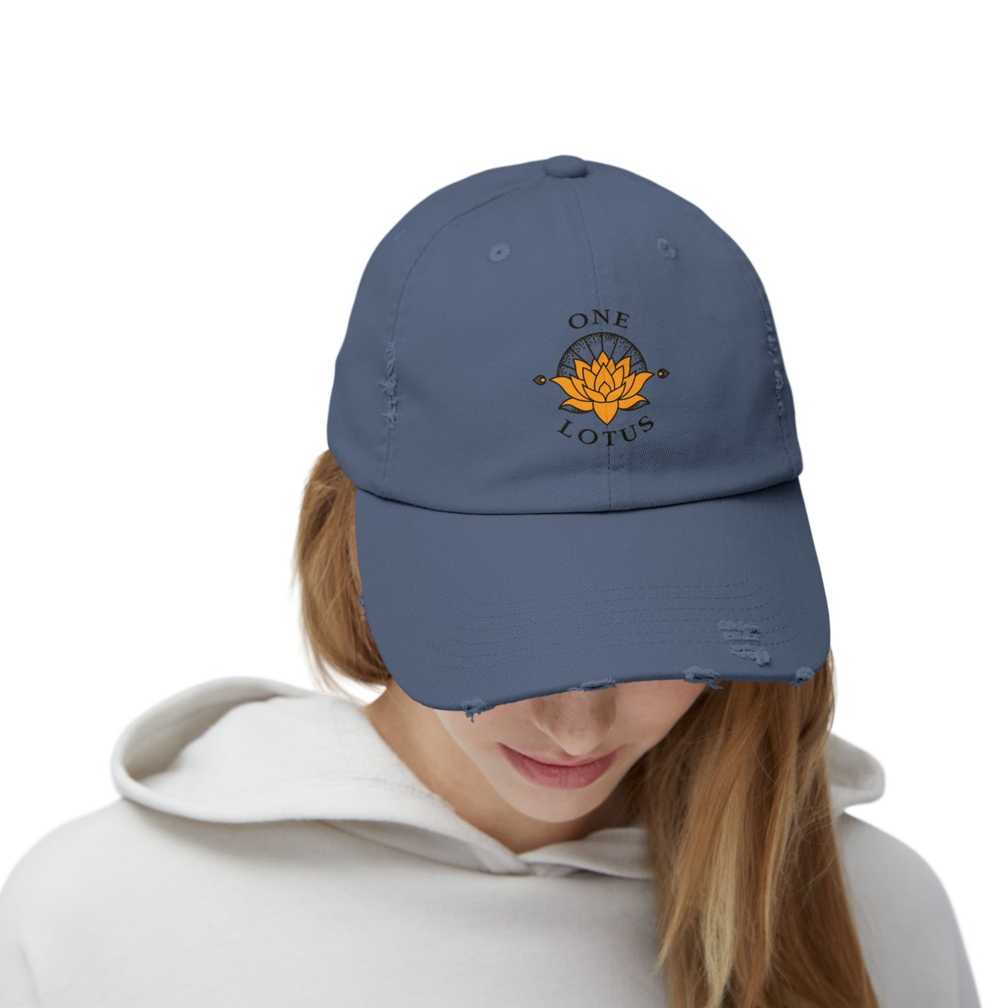 One Lotus Distressed Cap