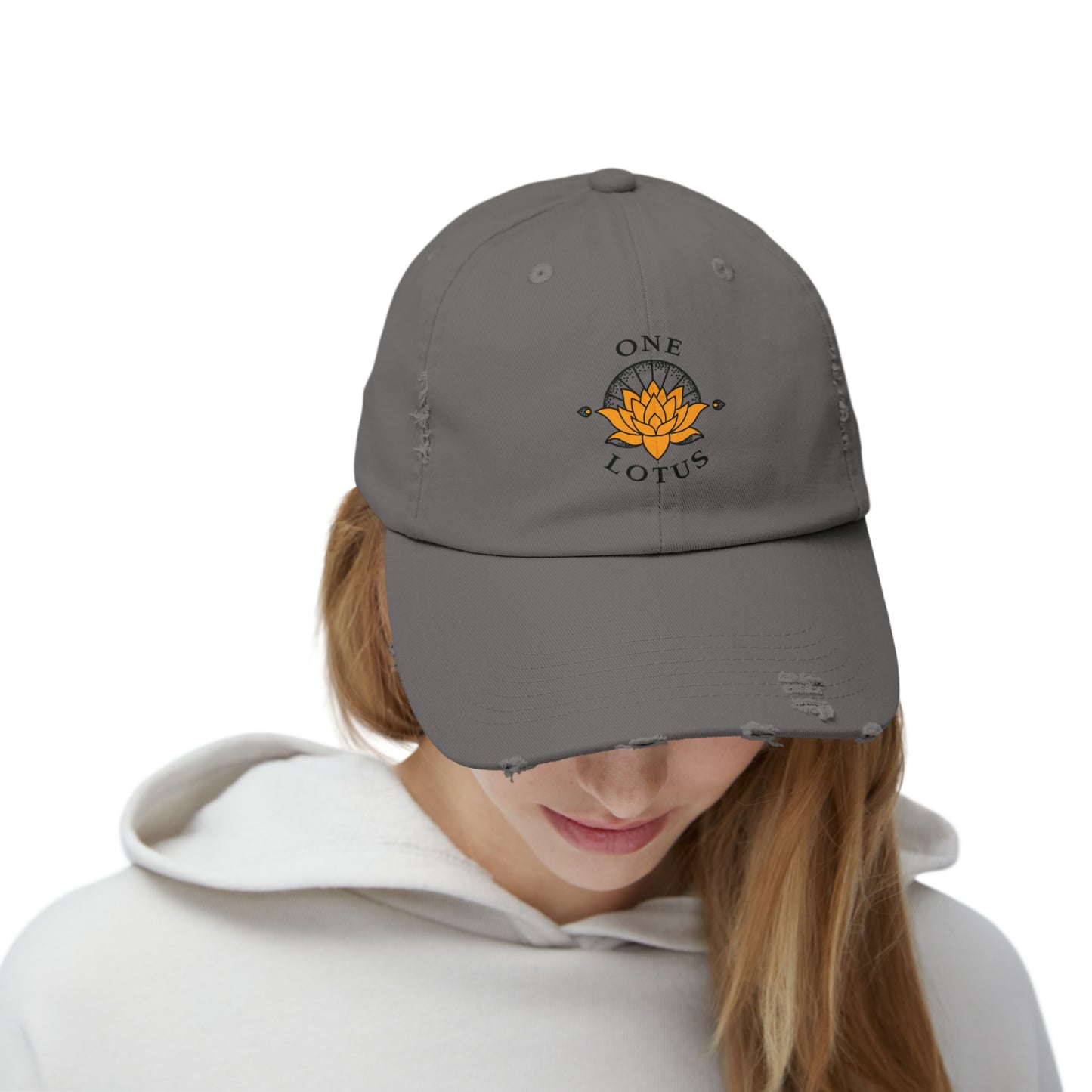 One Lotus Distressed Cap