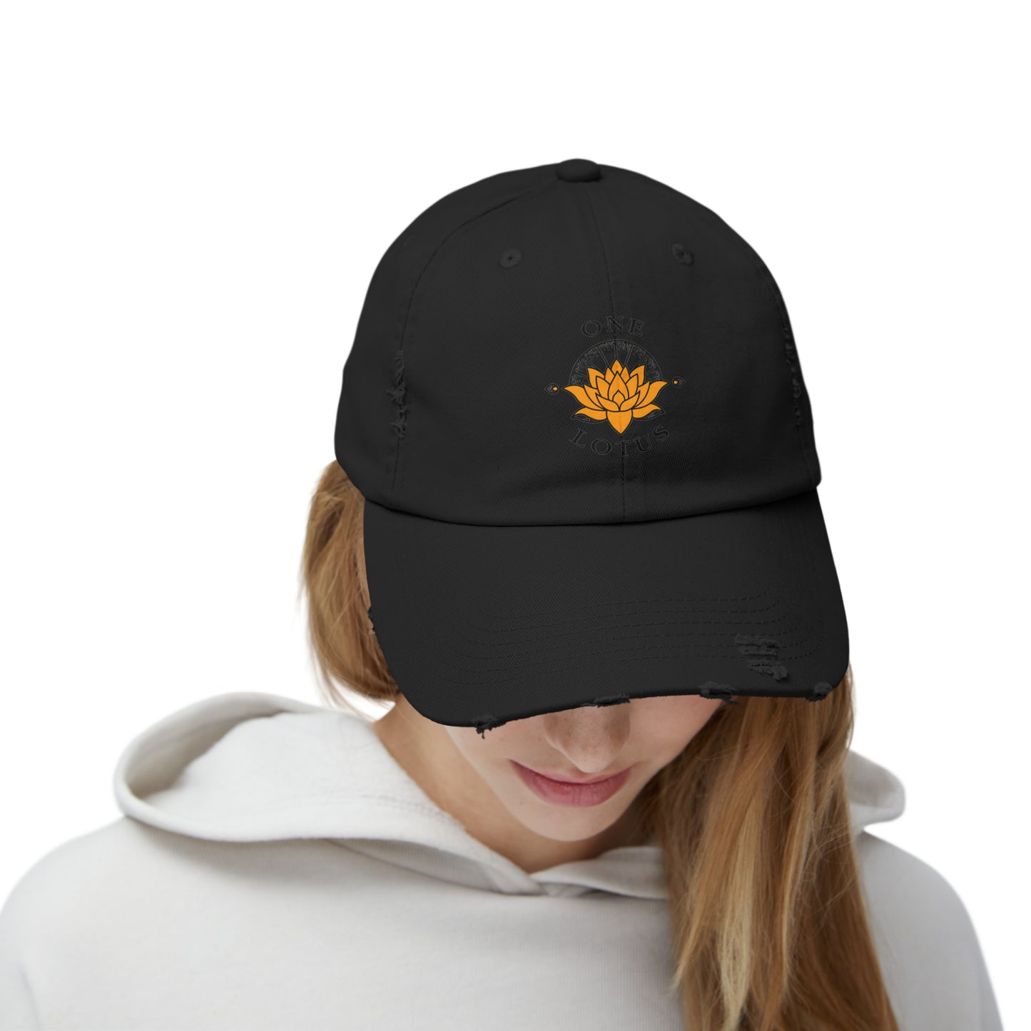 One Lotus Distressed Cap