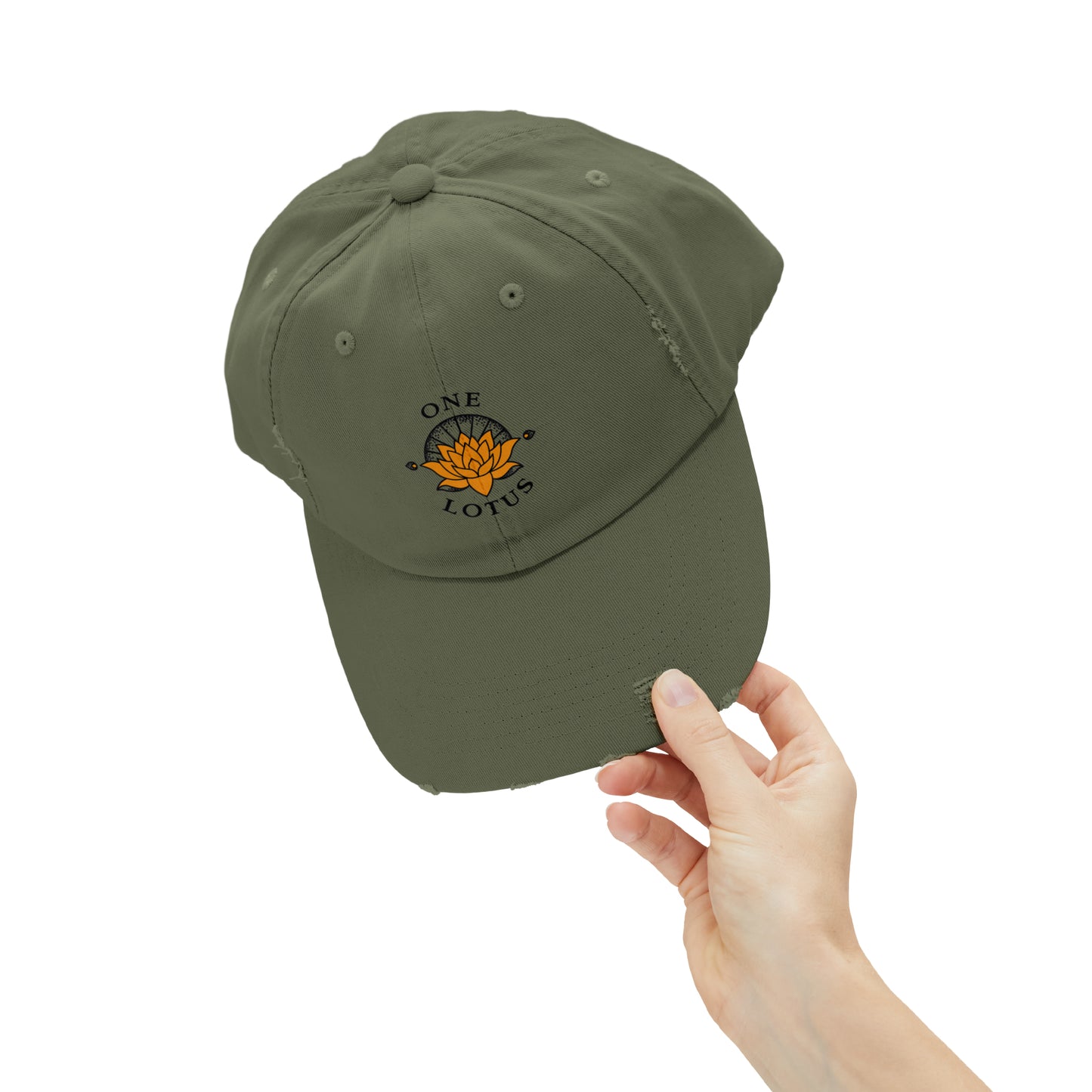 One Lotus Distressed Cap